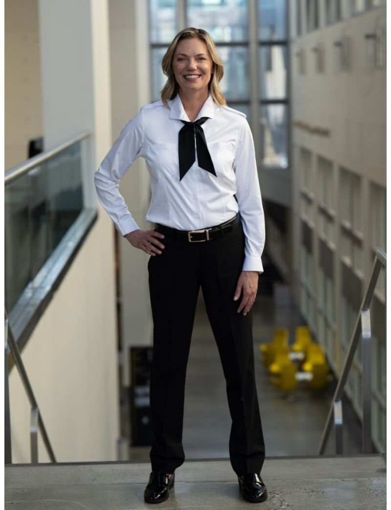 Melissa Flat Front Sharkskin Jet Black Pants