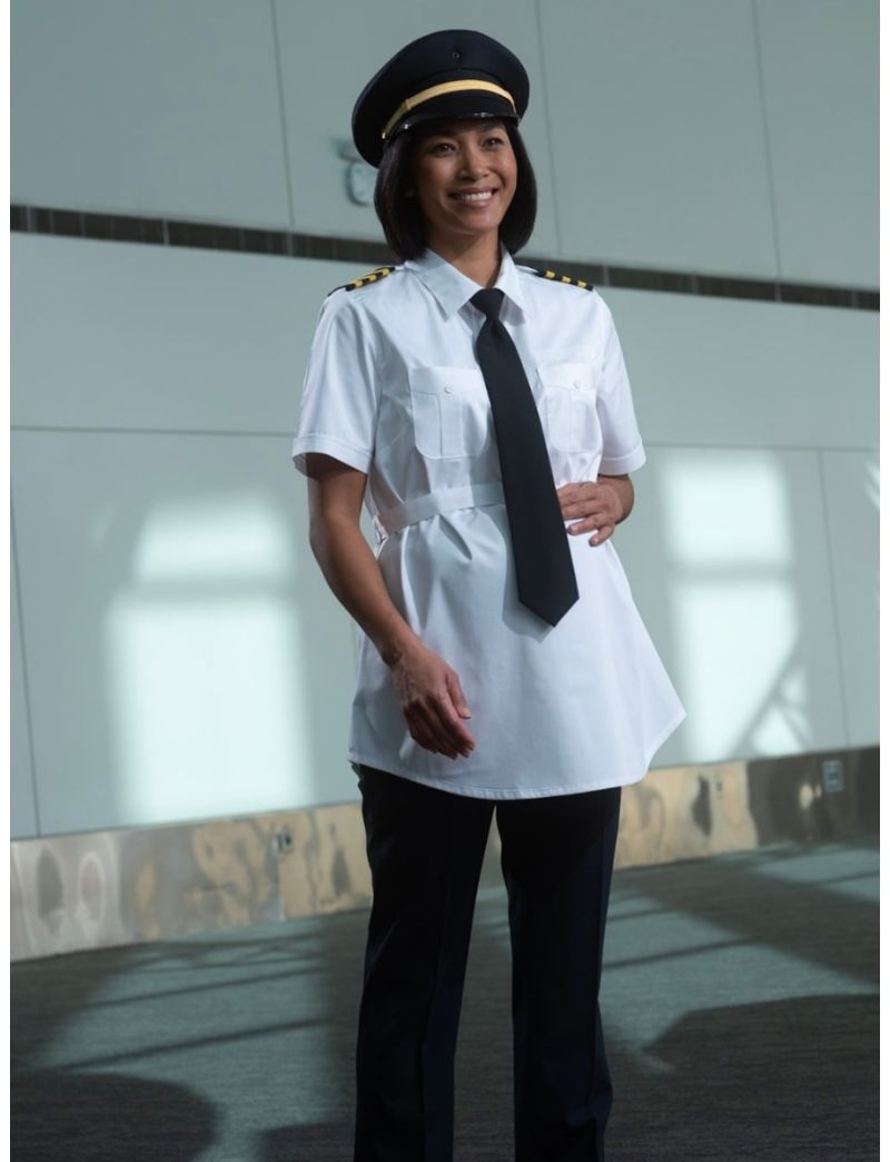 Peyton Maternity Bamboo Pilot Shirt with Belt