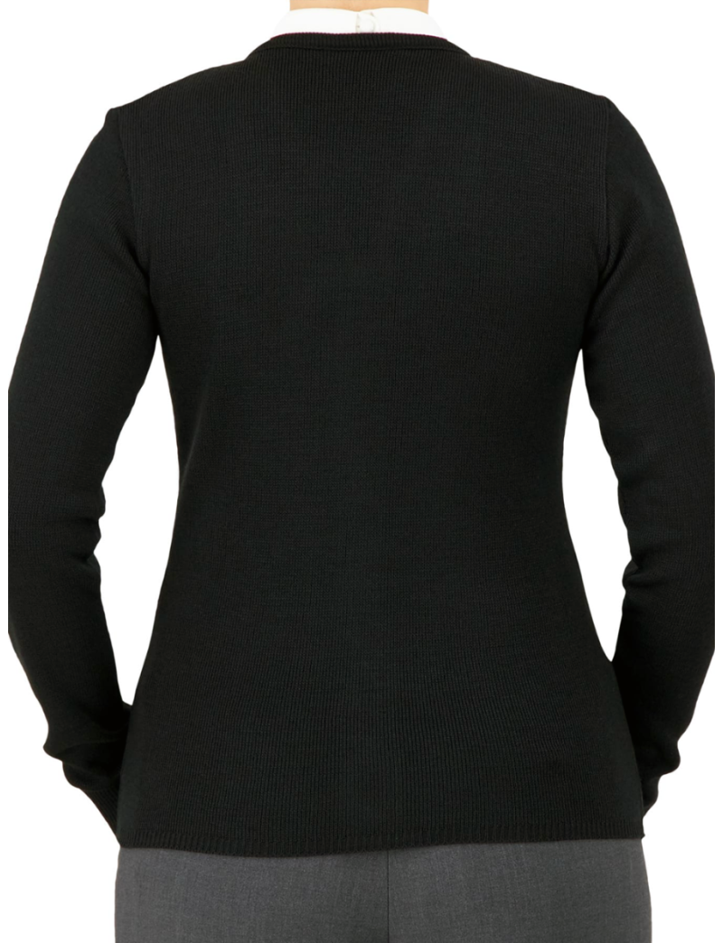 V-Neck Zip Black Cardigan