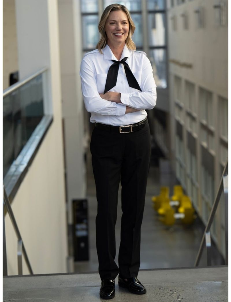 Melissa Flat Front Sharkskin Jet Black Pants