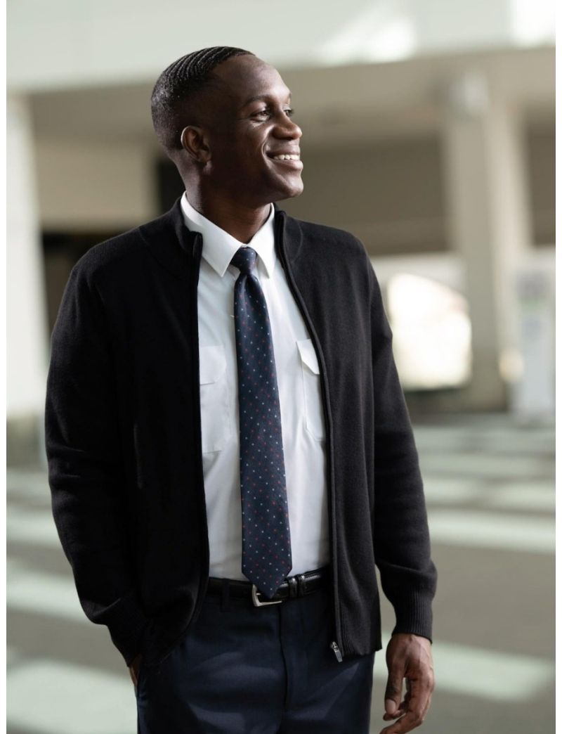 Atlantic Zip-Up Black Cardigan