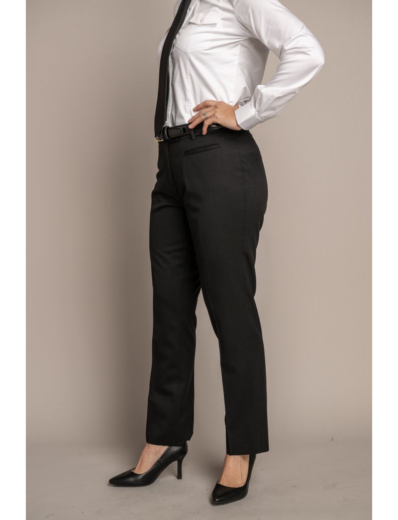 Melissa Flat Front Tropical Jet Black Pants
