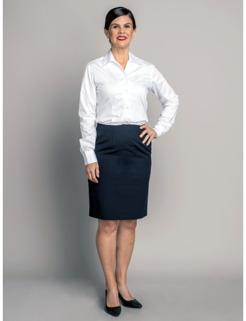 Straight Sharkskin Black Skirt w/Pocket