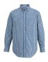 Male Poplin Shirt Long Sleeve Comfort Strech Navy/White Check