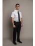 Austin Flat Front Regular Fit Tropical Jet Black Pants