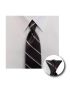 Clip-On Red & Black Stripe Tie