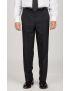 Regular Flat Front Sharkskin Jet Black Pants