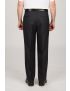 Regular Flat Front Sharkskin Jet Black Pants