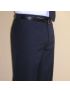 Regular Flat Front Sharkskin Midnight Blue Pants
