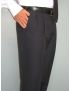 Pleated Sharkskin Midnight Blue Pants