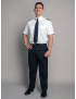 Austin Flat Front Comfort Fit Non Wool Navy
