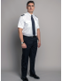 Austin Flat Front Comfort Fit Non Wool Navy