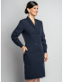 Long Sleeve Shawl Tropical Navy Dress