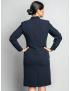 Long Sleeve Shawl Tropical Navy Dress