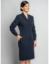 Long Sleeve Shawl Tropical Navy Dress