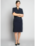 Short Sleeve Shawl Tropical Navy Dress