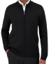 Unisex Mockneck Zip-Up Black Cardigan