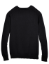 Unisex V-Neck Long Sleeve Cotton Black Sweater