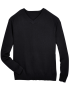 Unisex V-Neck Long Sleeve Cotton Black Sweater