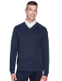 Unisex V-Neck Long Sleeve Cotton Navy Sweater