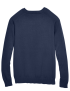 Unisex V-Neck Long Sleeve Cotton Navy Sweater