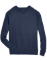 Unisex V-Neck Long Sleeve Cotton Navy Sweater