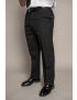 Austin Flat Front Regular Fit Sharkskin Jet Black Pants