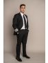 Cody Flat Front Slim Fit Sharkskin Jet Black Pants