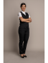 Charlotte Flat Front Comfort Waist Sharkskin Jet Black Pants