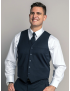 Anthony Single Breasted Sharkskin Admiral Blue Vest
