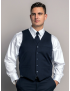 Anthony Single Breasted Sharkskin Admiral Blue Vest