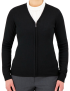 V-Neck Zip Black Cardigan