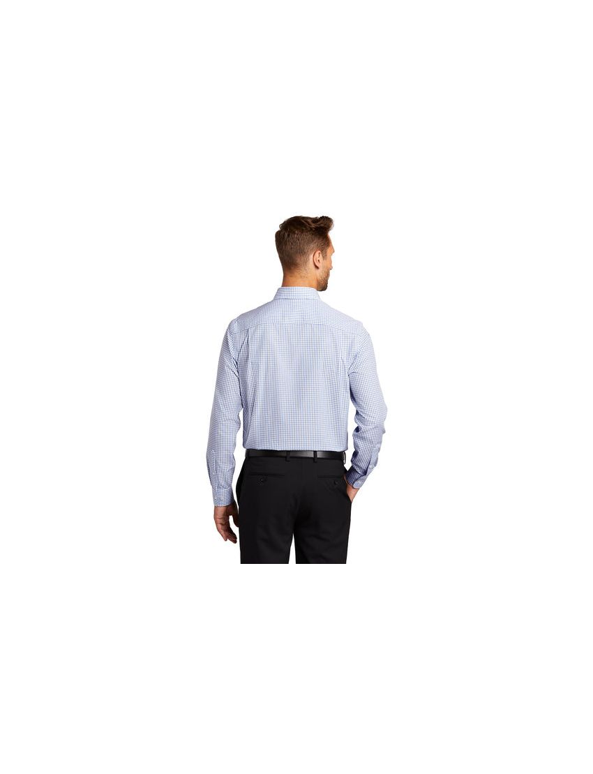 Male Egyptian Blue Check Long Sleeve Shirt