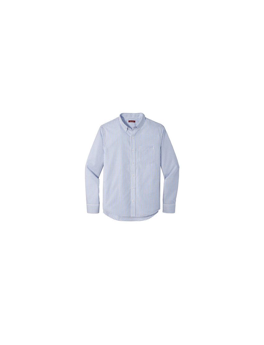 Male Egyptian Blue Check Long Sleeve Shirt