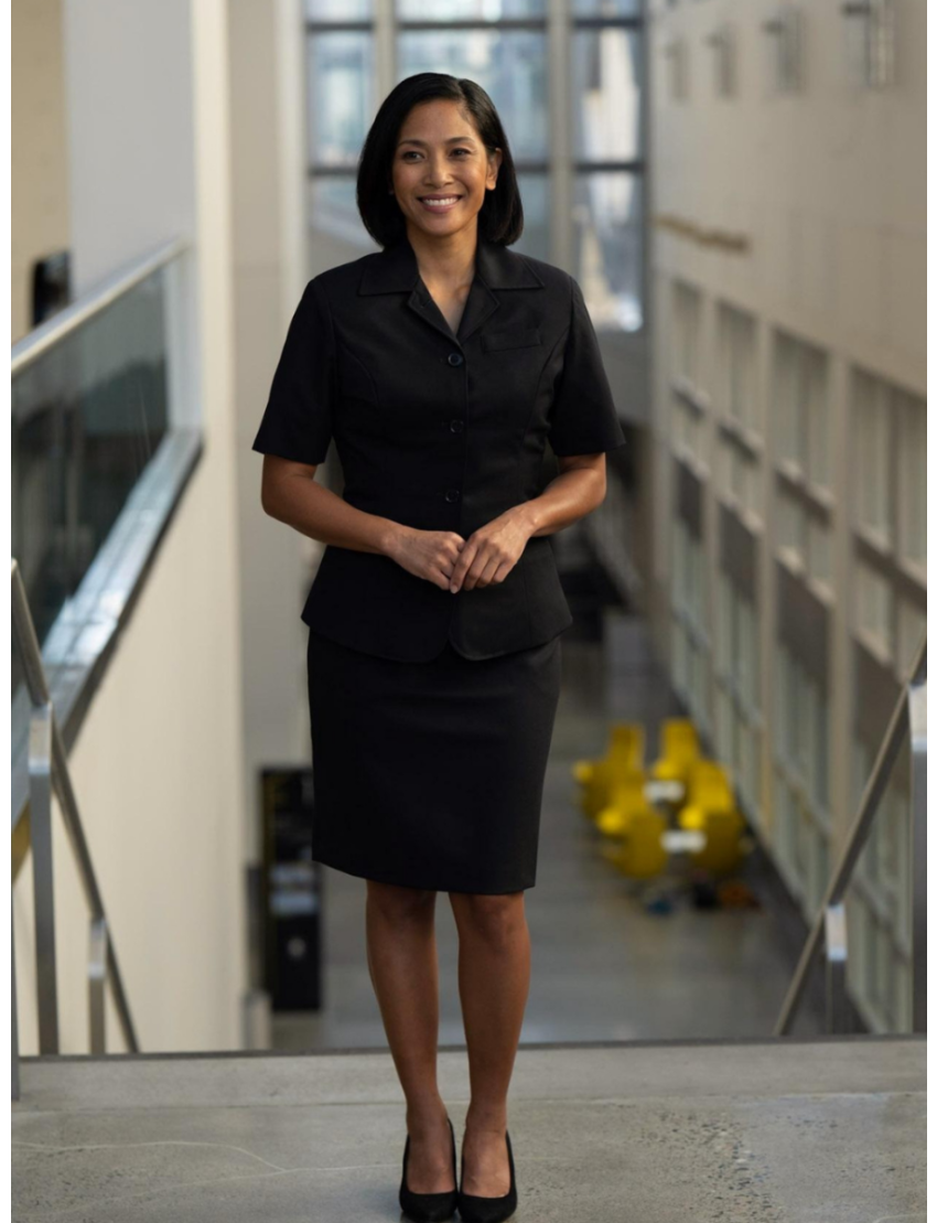 Jillian Short Sleeve Sharkskin Midnight Blue Blazer