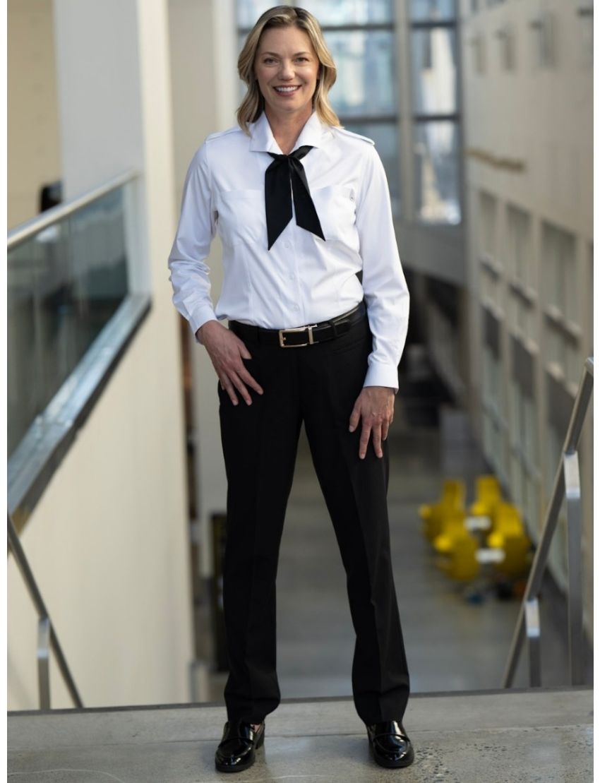 Melissa Flat Front Sharkskin Gunsmoke Pants