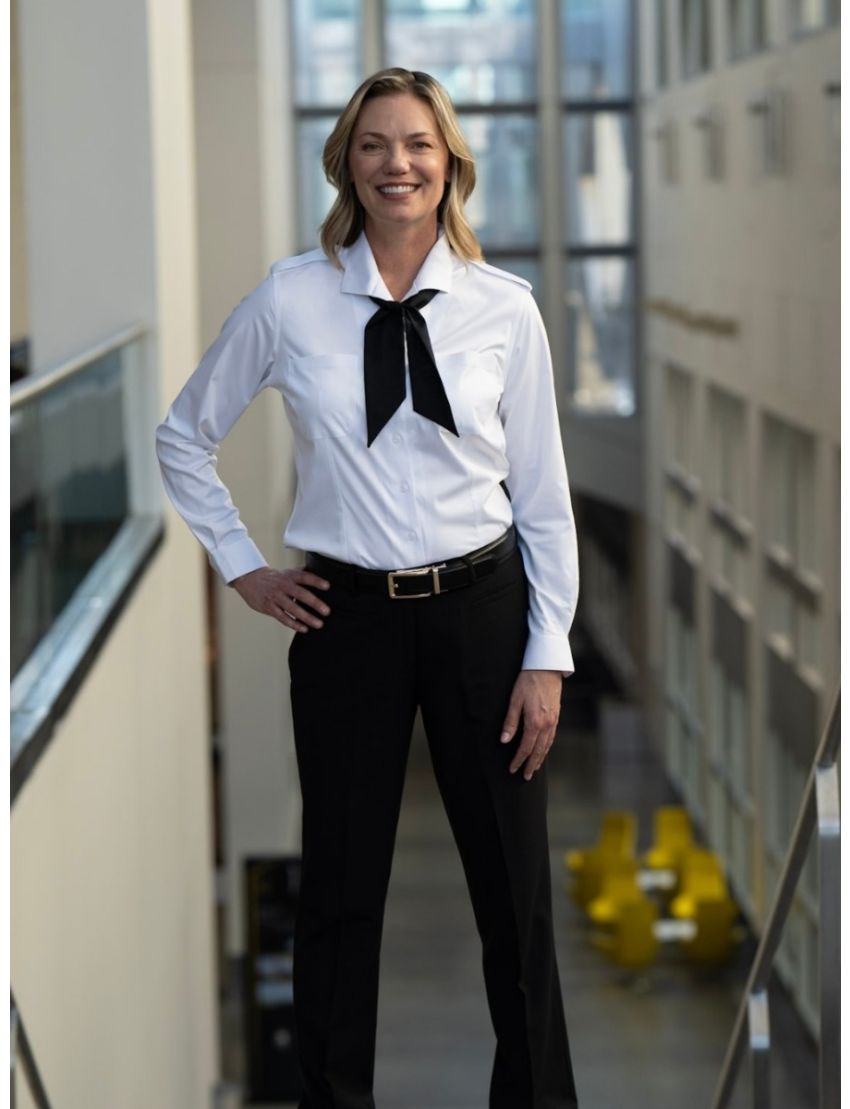 M&H Lauren Open Pocket Long Sleeve Bamboo Shirt w/Eyelet