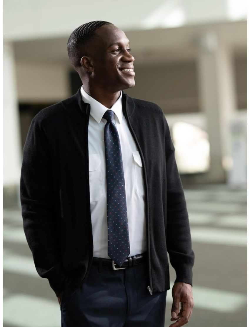 Atlantic Zip-Up Navy Cardigan