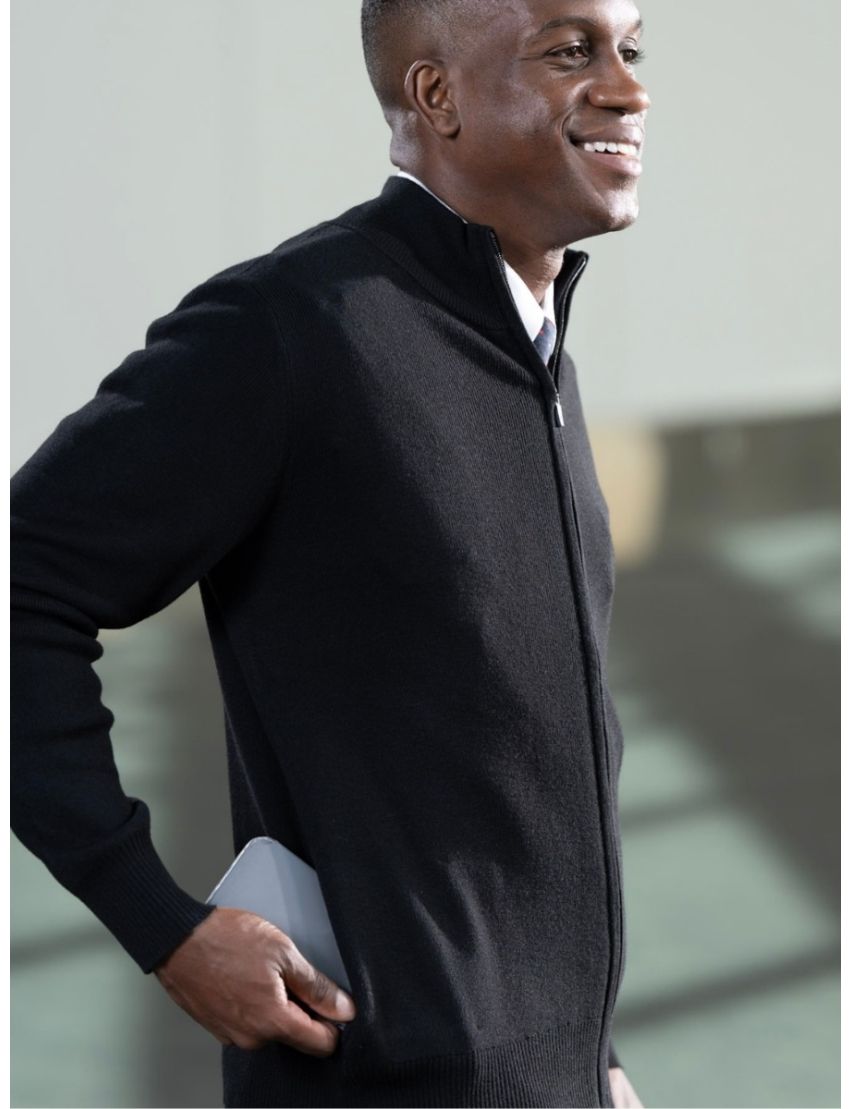 Atlantic Zip-Up Navy Cardigan