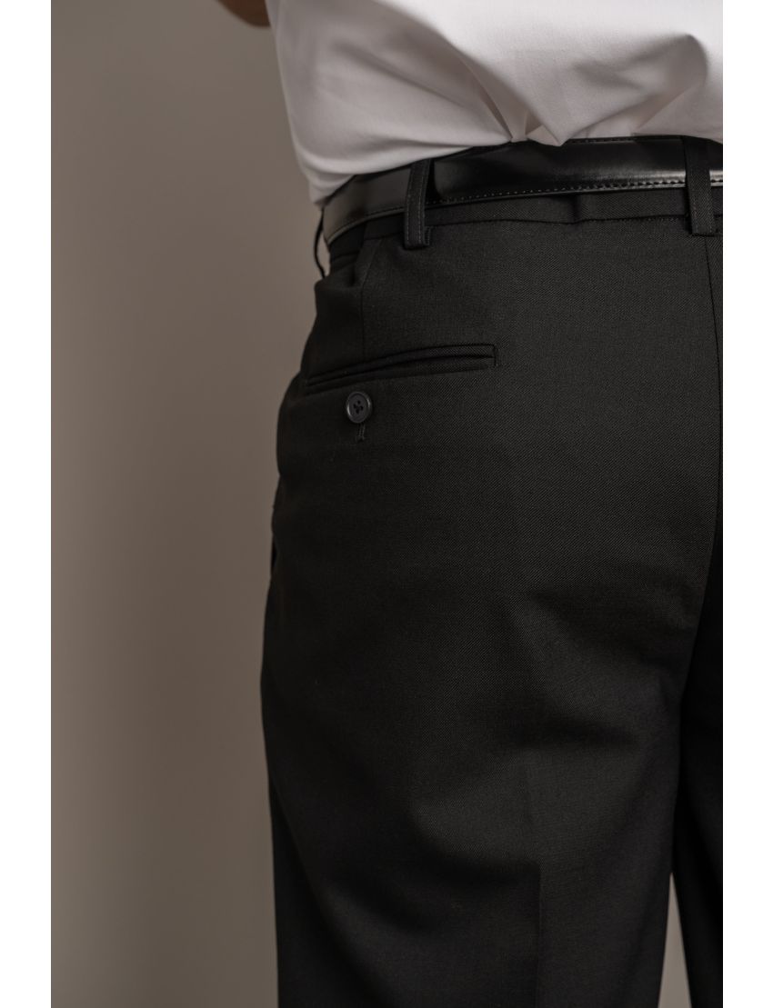 Bryce Pleated Relaxed Fit Tropical Jet Black Pants