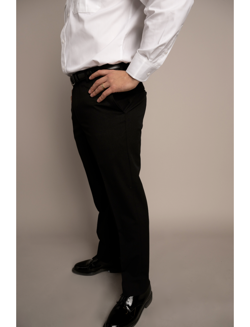 Cody Flat Front Slim Fit Sharkskin Midnight Blue Pants