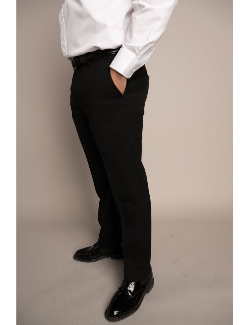 Cody Flat Front Slim Fit Sharkskin Jet Black Pants
