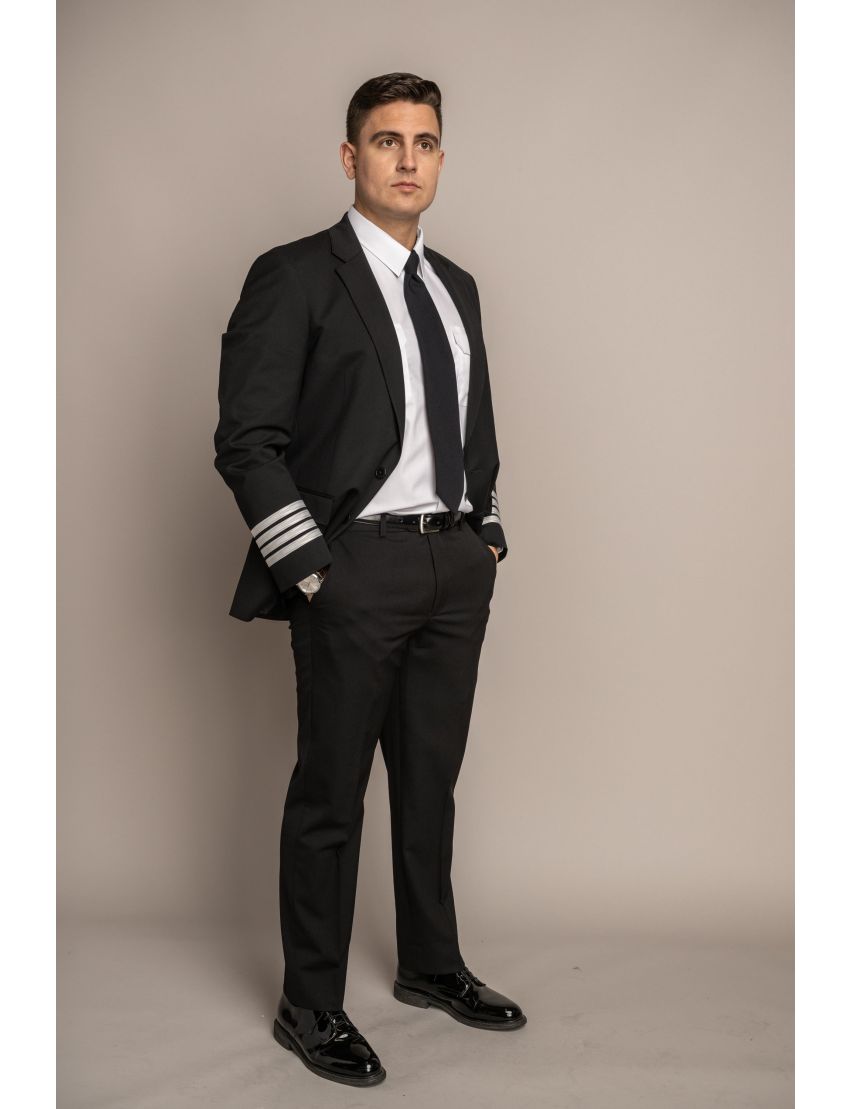 Cody Flat Front Slim Fit Tropical Midnight Blue Pants