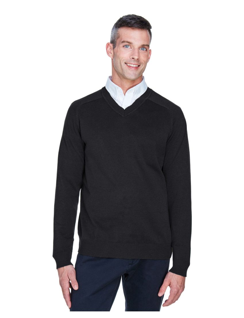 Pullover V-Neck Long Sleeve Black Sweater