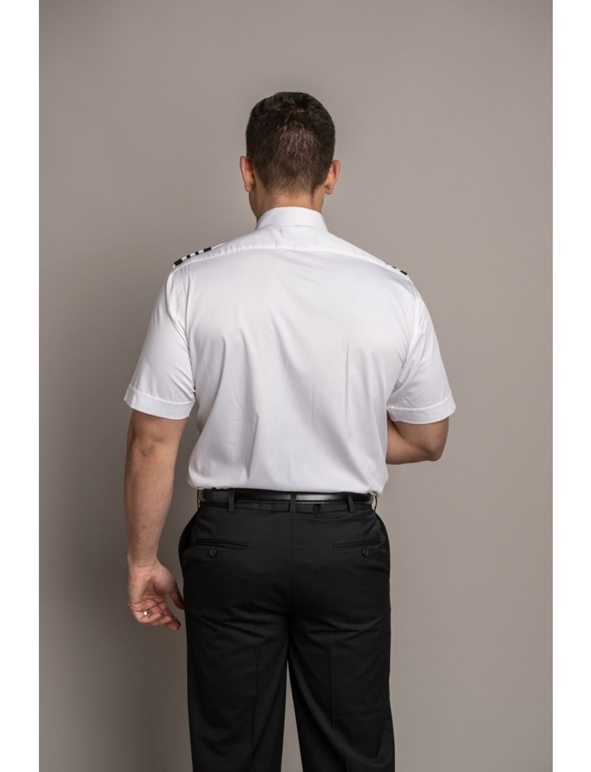 Enzo Flap Pocket Short Sleeve Bamboo Tapered Soft Collar Shirt w/Eyelet