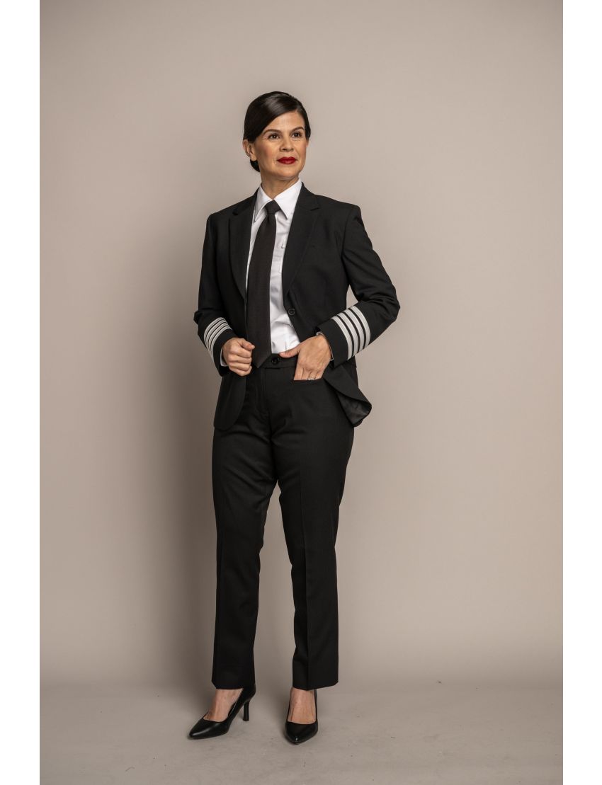 Melissa Flat Front Sharkskin Midnight Blue Pants