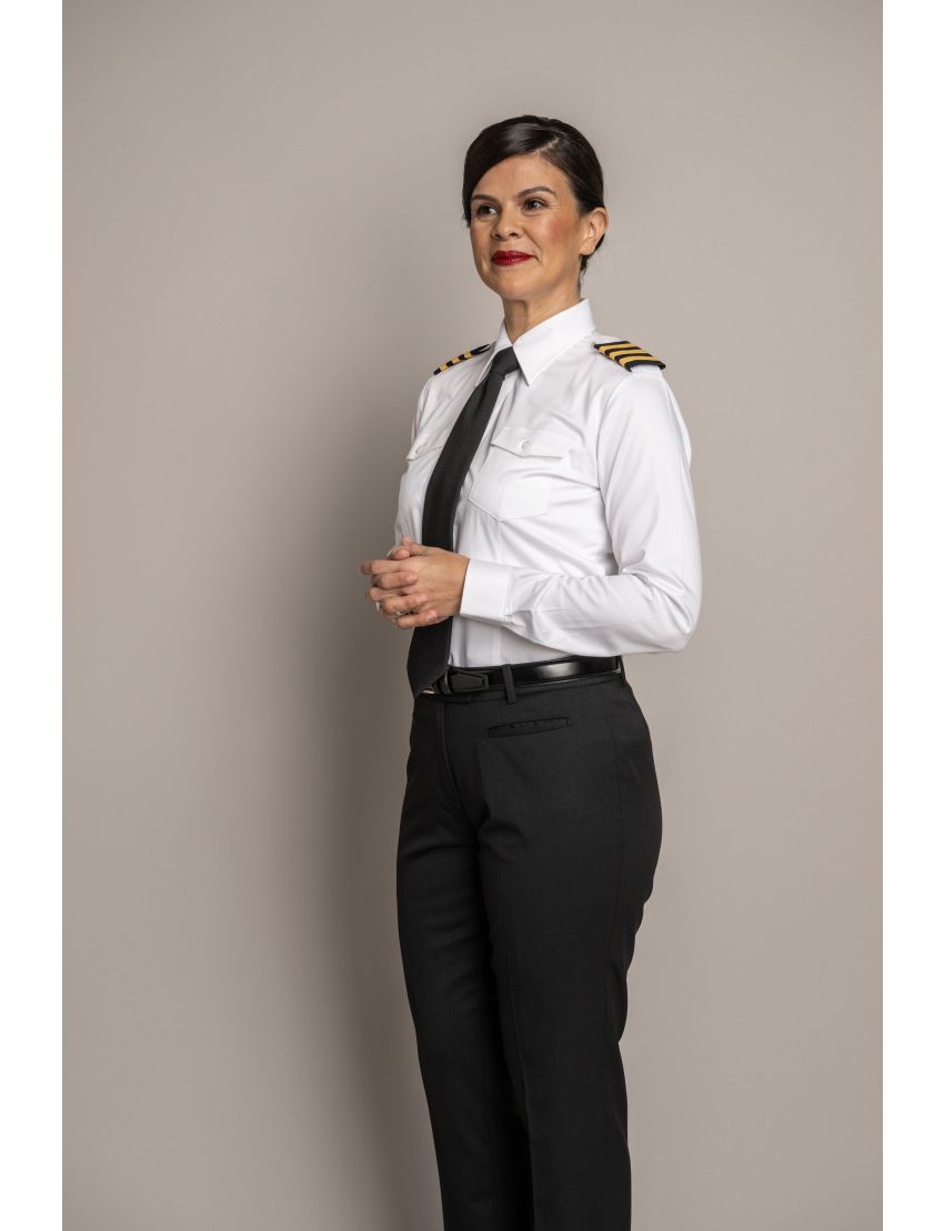 Melissa Flat Front Tropical Jet Black Pants