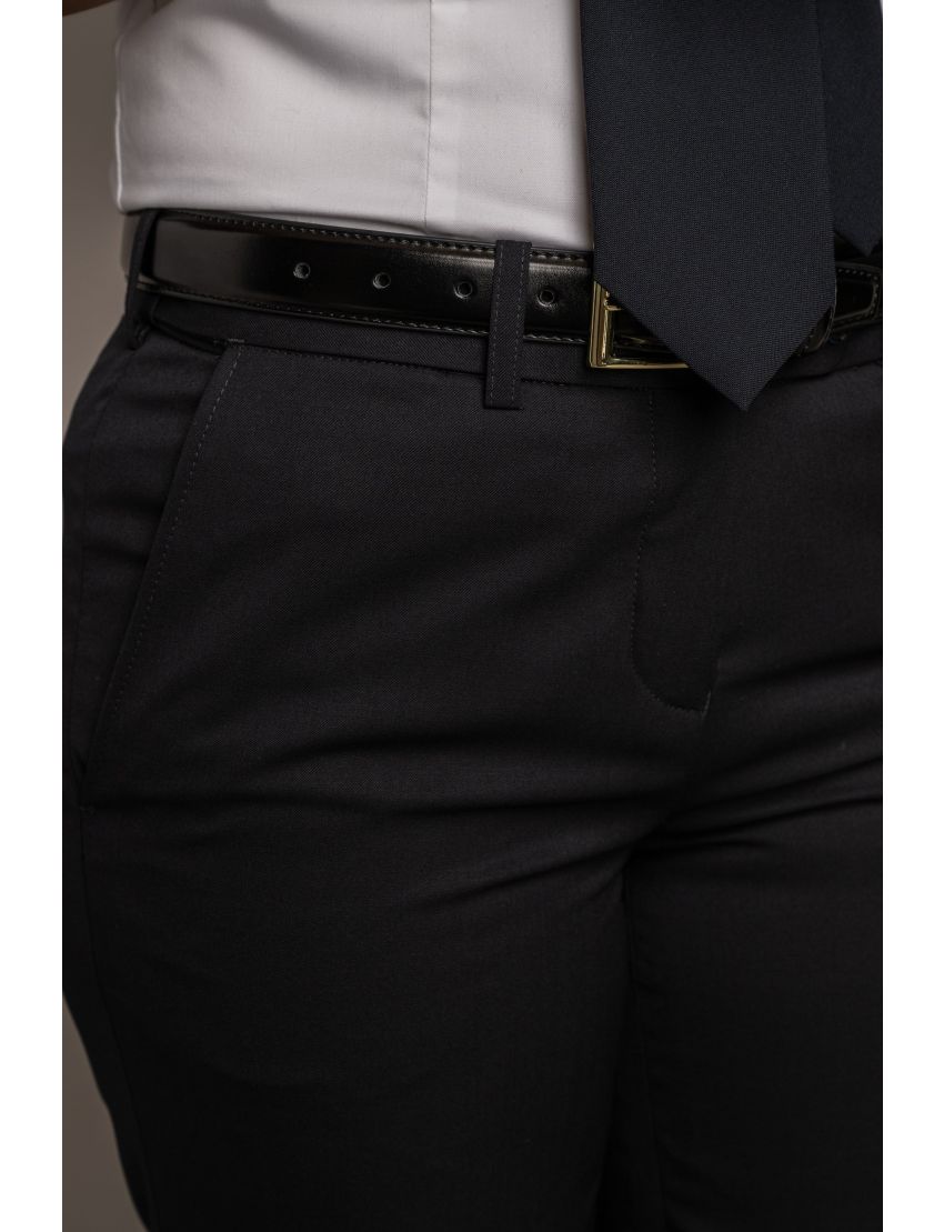 Charlotte Flat Front Comfort Waist Tropical Midnight Blue Pant