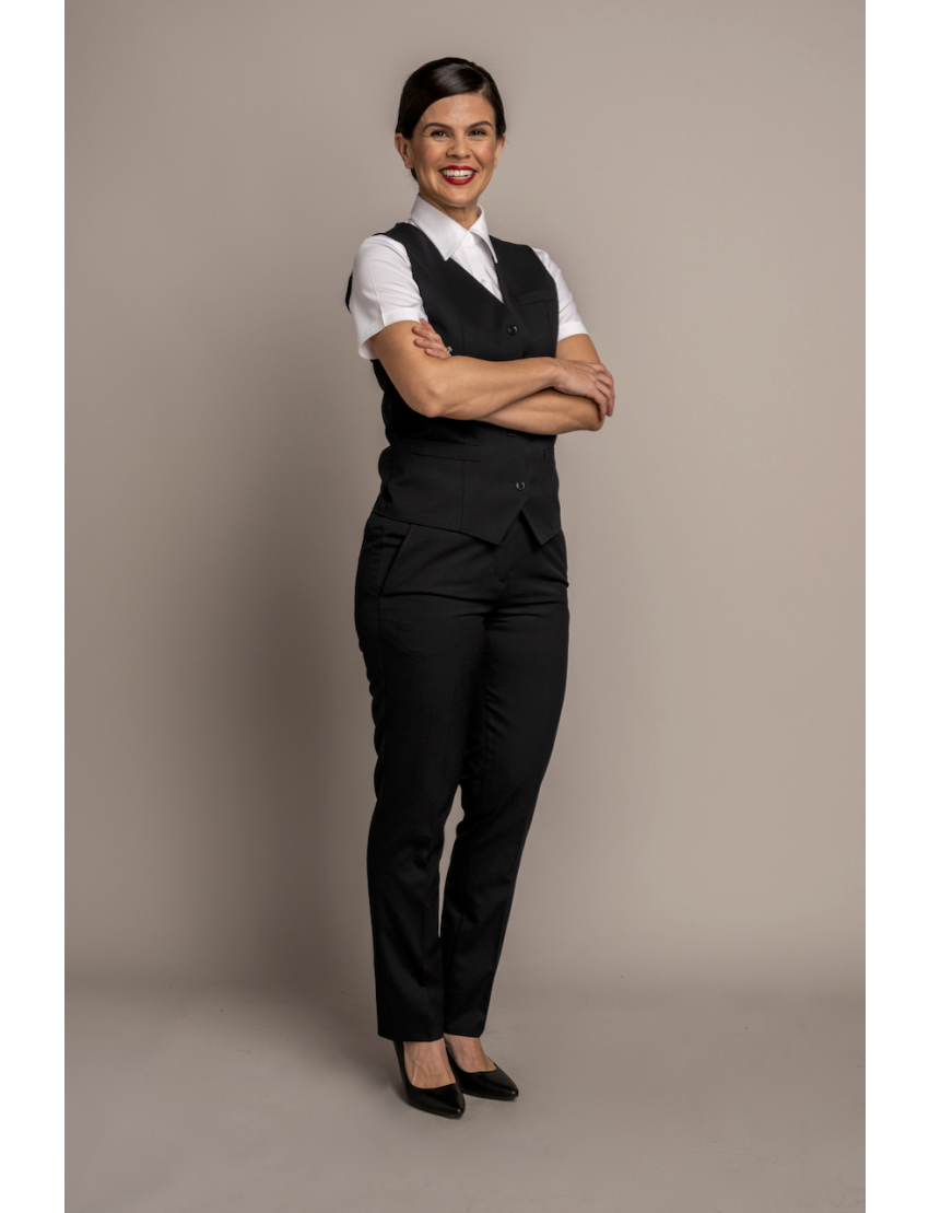 Charlotte Flat Front Comfort Waist Tropical Midnight Blue Pant