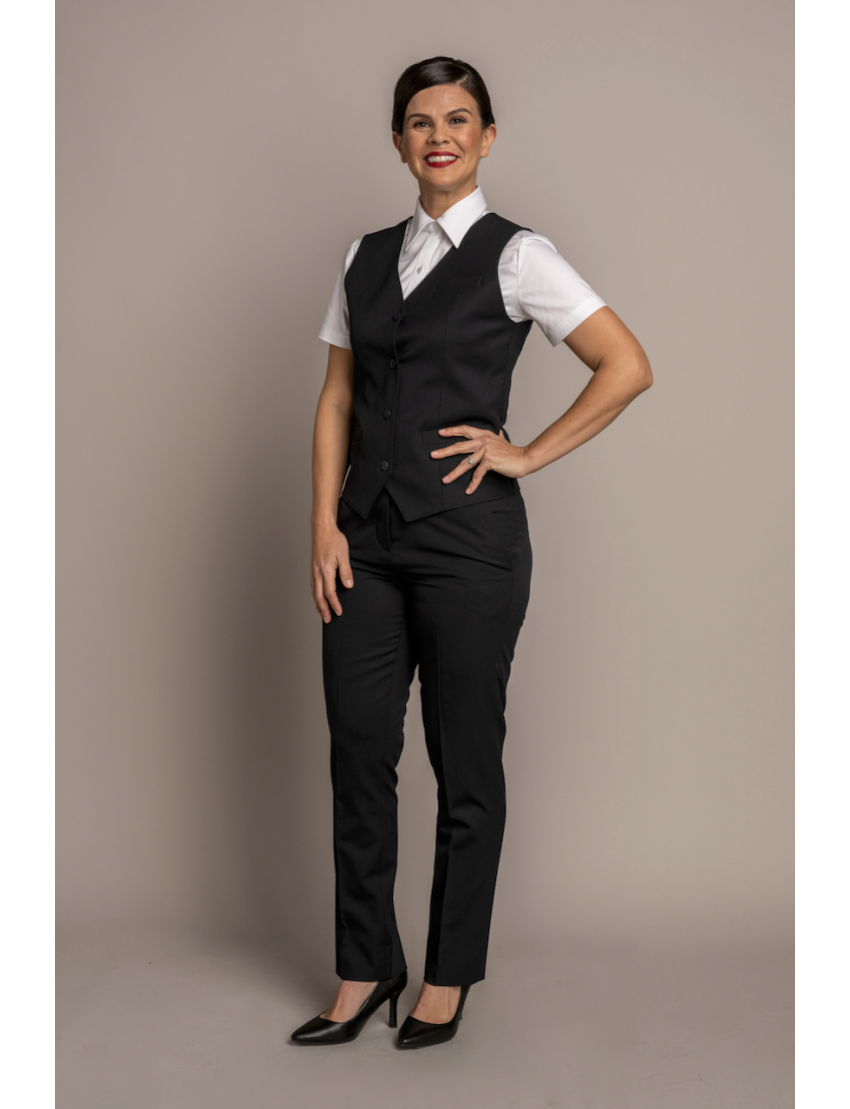 Charlotte Flat Front Comfort Waist Tropical Gunsmoke Pants